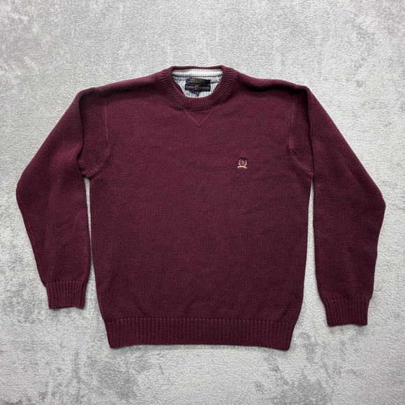 Tommy Hilfiger Other - Tommy Hilfiger Sweater Mens L Red Crew Neck Cotton Pullover Embroidered